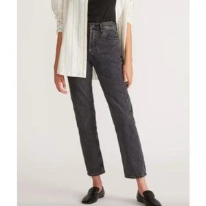 Everlane High Rise The 90's Cheeky Crop Denim Jean Gray Black Size 27